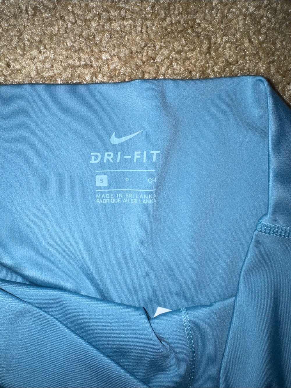 Nike Yoga Dri-FIT Crochet Trim High Waist Leggings Blue Orange S - Picture 3 of 4